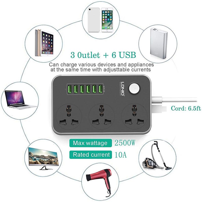 چند راهی برق USB دار