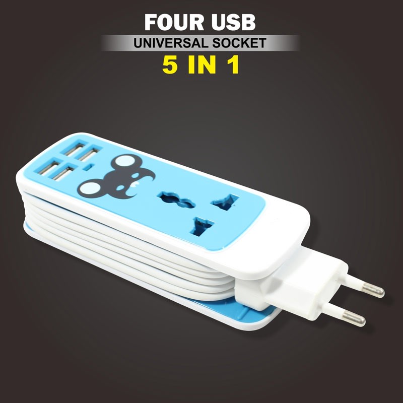 سه راهی و شارژر USB پنج کاره