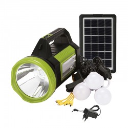 قیمت و خرید نورافکن دستی و سیستم روشنایی خورشیدی AT-9023 | پنل خورشیدی سیار چند کاره